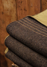 Luxurious Picnic Blanket -  Dark Brown with Tan Waxed Cotton