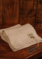 Super-soft Lambswool Ribbed Scarf - Oat