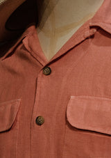 Short Sleeve Linen Board Shirt - Salmon