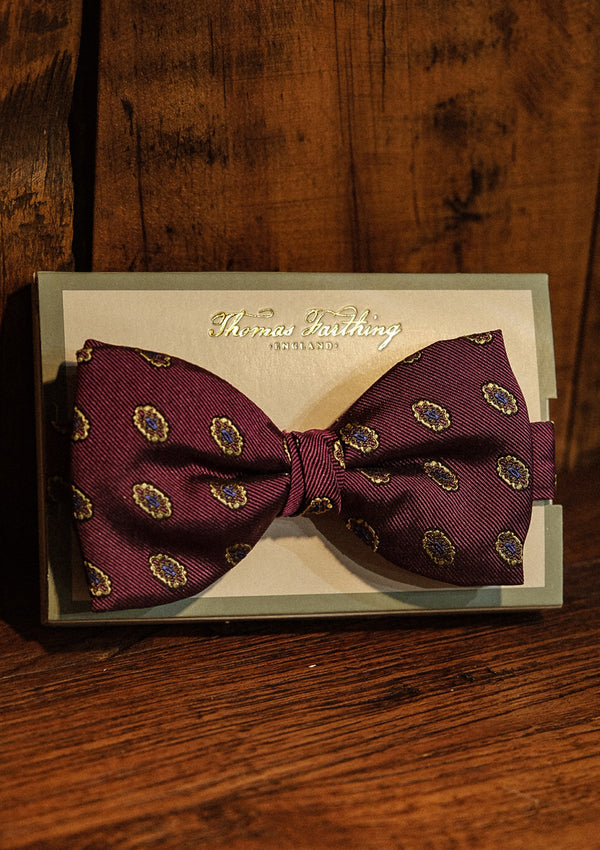 Silk Pre-Tie Bow Tie Wine