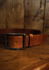 Saddle Leather Single Pin Belt - Tan