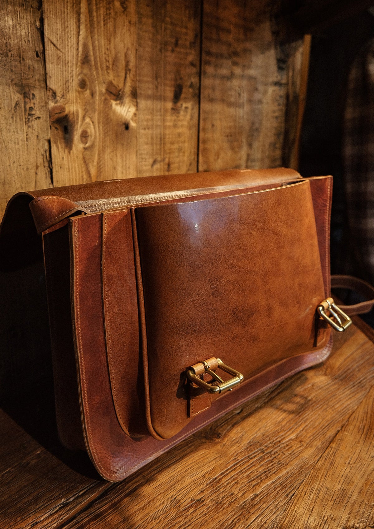 Tan leather satchel sale