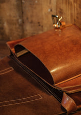 Luxury Saddle Leather Satchel - Tan