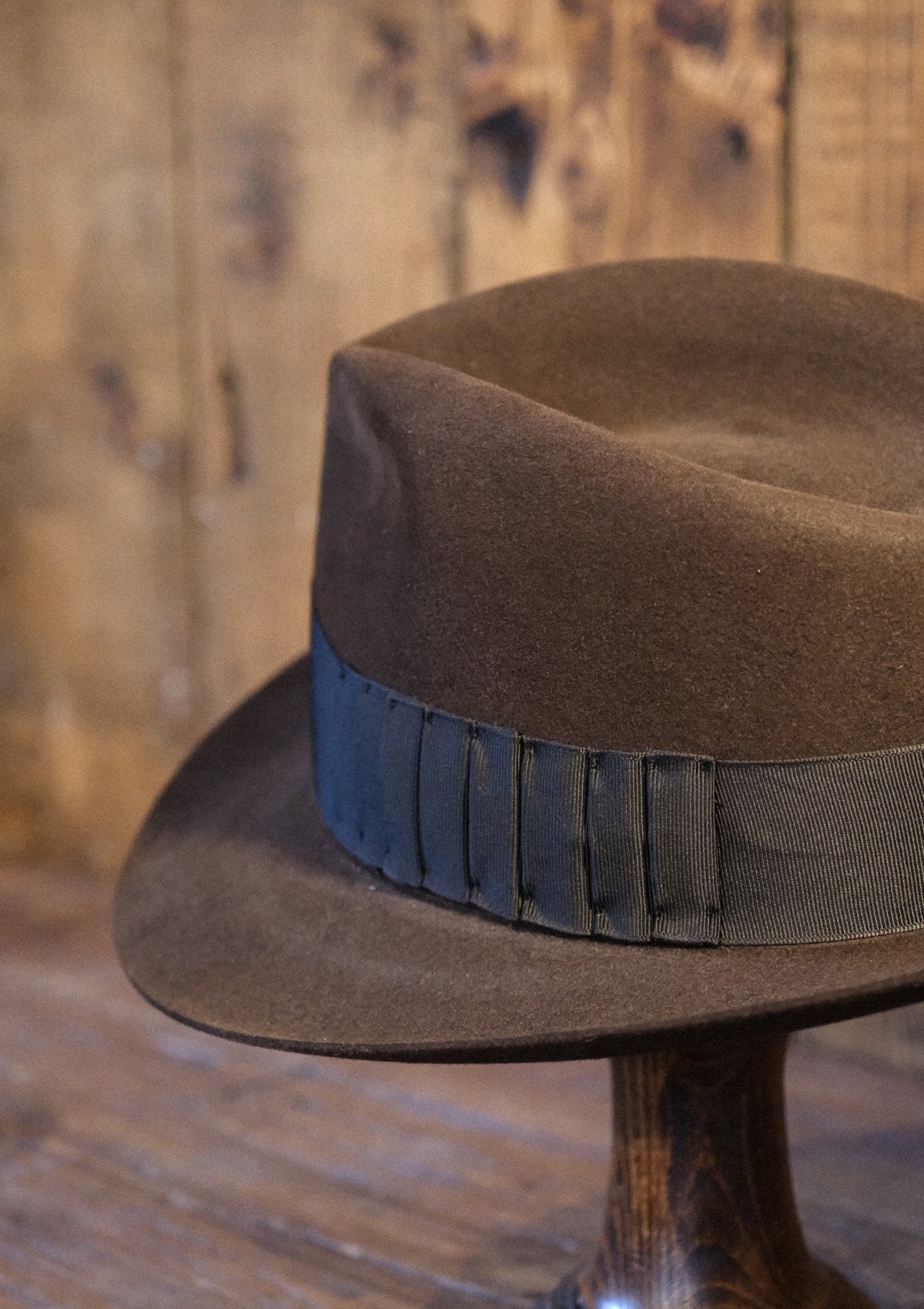 Wellsburg Fedora - Brown With Pleated Ribbon – Thomas